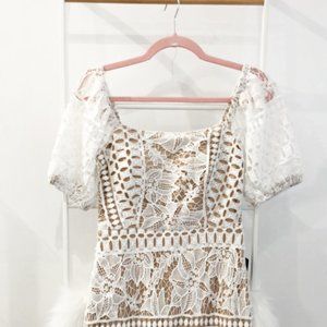Champagne & Ivory Milkmaid Dress